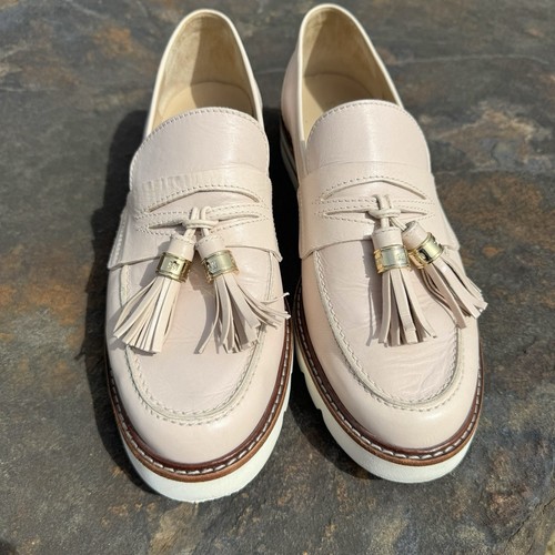 STUART WEITZMAN Parker Lift Pink Leather Loafer Slide On Preppy Upscale Sz 8 - Picture 4 of 18