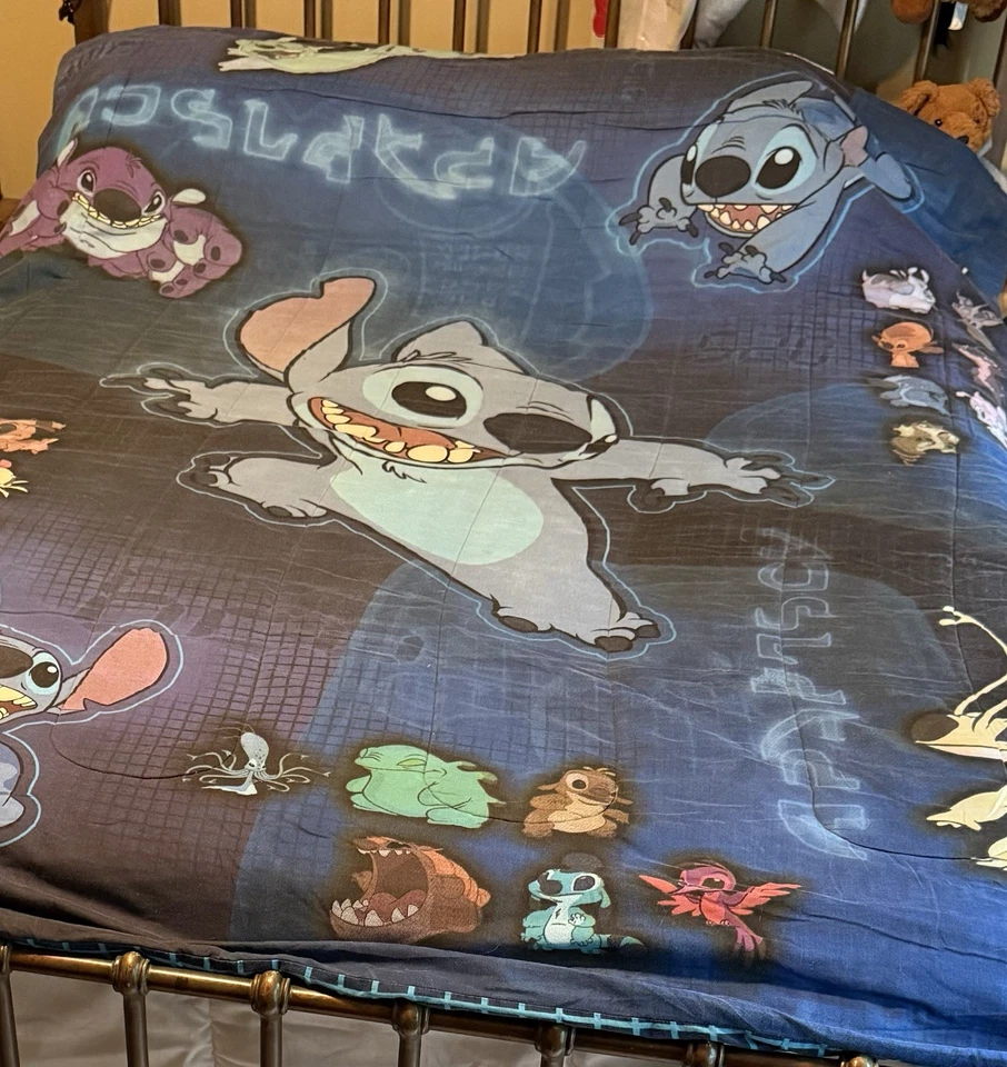 Vintage Disney Home Lilo & Stitch Twin Comforter 1990s 63x86 Reversible - Image 2 of 4