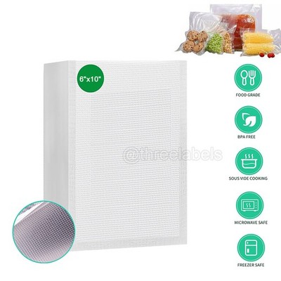 100-4000pcs 6''x10'' Embossed Food Vacuum Sealer Bag Saver Storage Package 4Mil US
