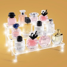 Perfume Organizer,Perfume Stand 3-Tier Clear Acrylic Display Risers with LED ...
