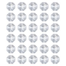 30 Pack K9 Crystal Octagon Beads 2 Holes Pendants 16mm Clear