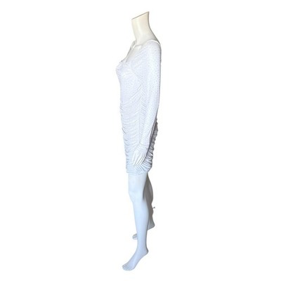 white rhinestone bodycon dress White Midi Dress - Pearl Rhinestone Strap Dress - Bodycon Dress