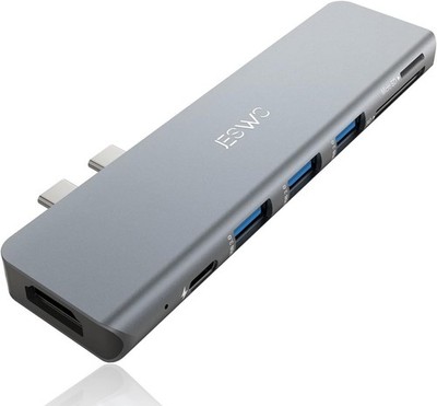7-in-2 USB C Adapter für Adapter - 4K@60Hz HDMI Port - 3 USB 3.0 Datenports