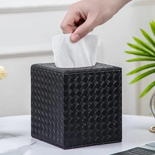 Black Tissue Box Cover Square Tissue Box Holders for Bathroom Accessories