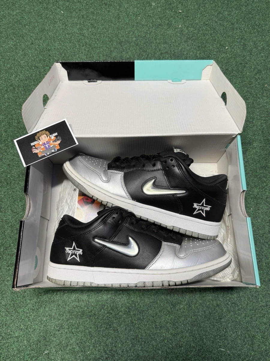 Nike Supreme x Dunk SB QS Low Metallic Silver for Sale