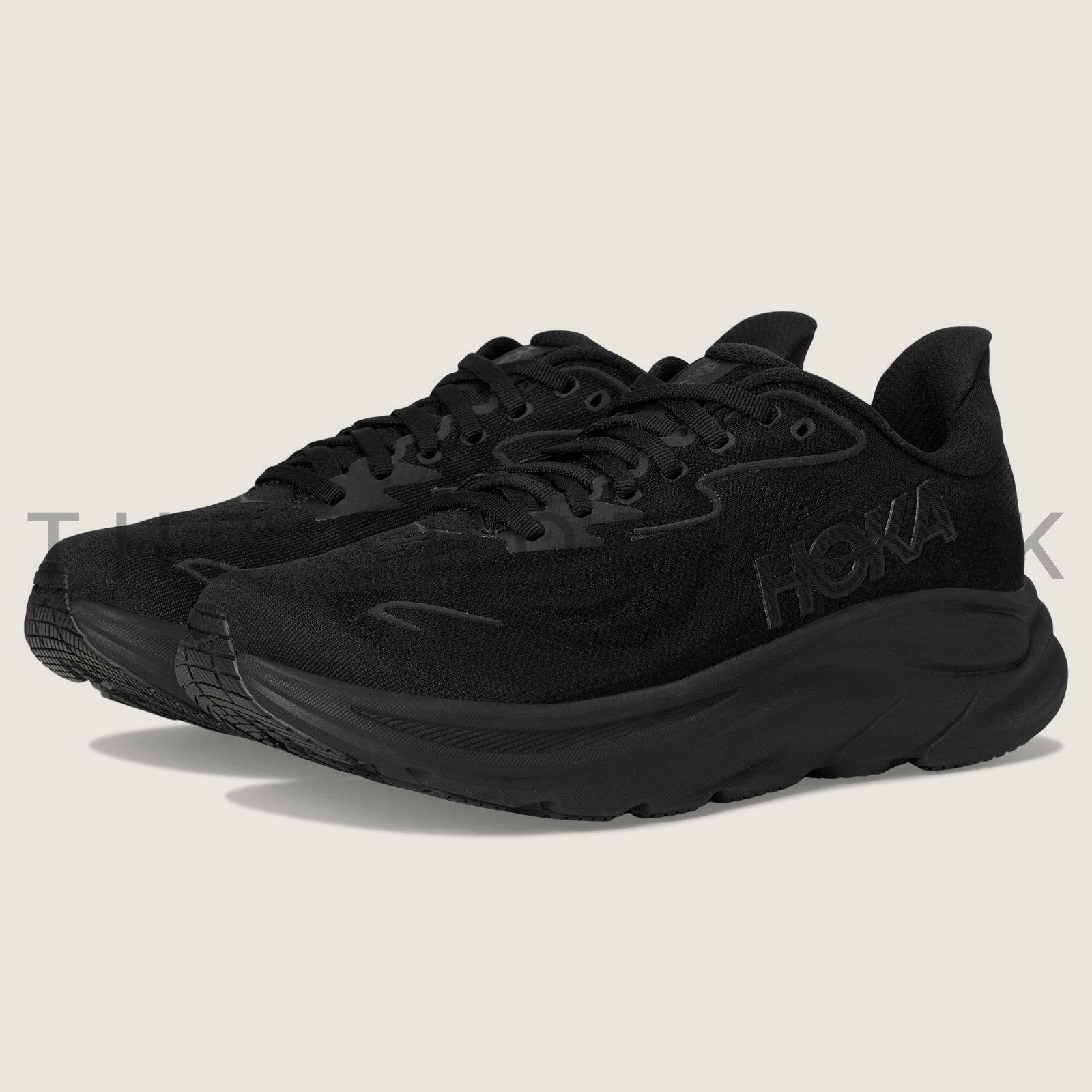 HOKA Clifton 10 Women's Running Shoes Black/Black 1162031-BBLC New with Box