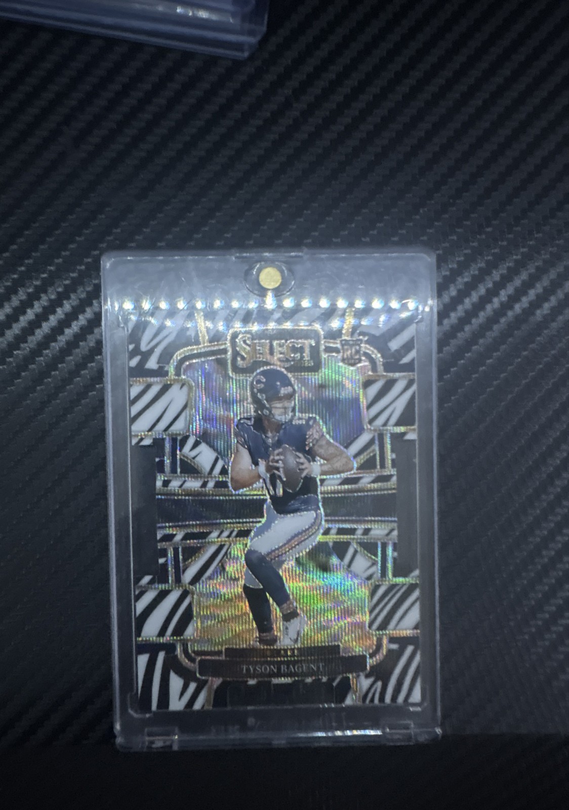 2023 Panini Select - Concourse Tyson Bagent #18 Zebra Prizm Die-Cut (RC) CASEHIT