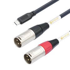 USB C to Dual XLR Audio Cable, Upgrade USB Type C to XLR Male Output Stereo C...