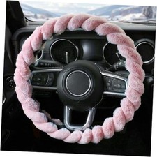 Fuzzy Winter Steering Wheel Cover, Universal 15 inch, Warm Cute Fluffy Car