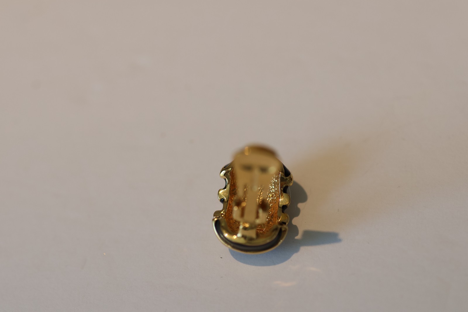 Kenneth J Lane KJL Earrings Gold Plated Black Ena… - image 2
