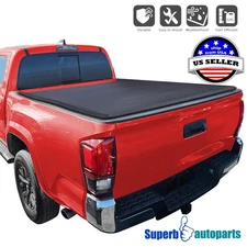 For 2016-2023 Toyota Tacoma Double Cab 6ft Bed Quad 4 Fold Soft Tonneau Cover