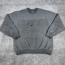 Vintage 90s Guess Georges Marciano Sweatshirt Womens Medium Gray Embroidered