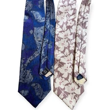 Vintage Serica 2 Silk Tie Lot Floral Abstract Neckties
