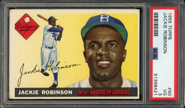 1955 Topps Baseball #50 Jackie Robinson Partial Diamond PSA 3
