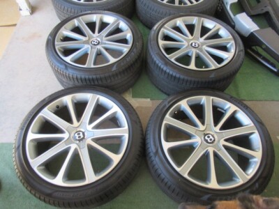 BENTLEY CONTINENTAL GT GTC OEM FACTORY 21'' WHEELS RIMS TIRES MACHINED/GREY