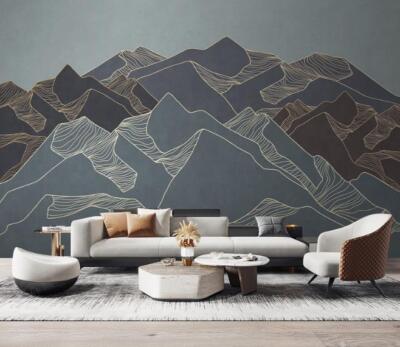 Papier peint Along The River Bleu | Les Dominotiers