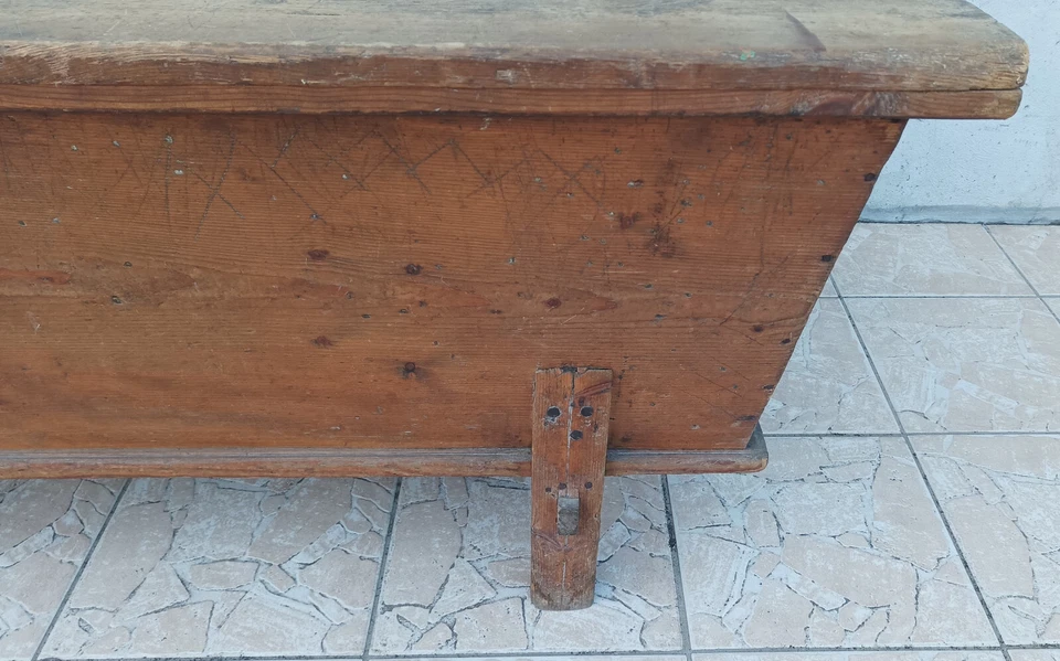 Ancien pétrin en pin - Photo 4/4