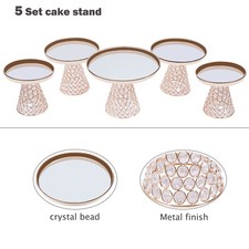 5-piece Crystal Cake Stand-french Gold Cake Stand For Wedding  Ceremony Bakery