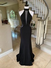 338 NWT BLACK LA FEMME PROM/PAGEANT/FORMAL DRESS/GOWN 24261 SIZE 2