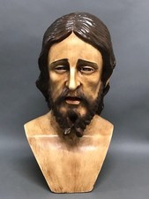 LARGE SOLID CARVED WOOD BLESSED SAINT THOMAS HEAD