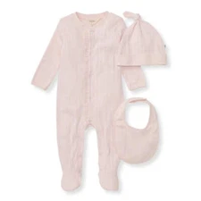 Burt's Bees Baby Organic Cotton Jumpsuit, Bib & Hat 3 Piece Set
