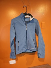 Cloudveil Soft Shell Zip Up Jacket Small S Fleece Lined Blue Hooded Outdoors