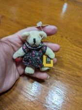 VTG Russ Tiny Town Bears Teddy Bear Teacher Fully Jointed Miniature Plush 3"
