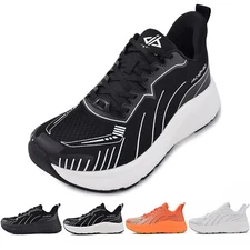 JACKSHIBO Mens Wide Toe Box Shoes Running  Arch Support Thick Sole Wide Sneakers