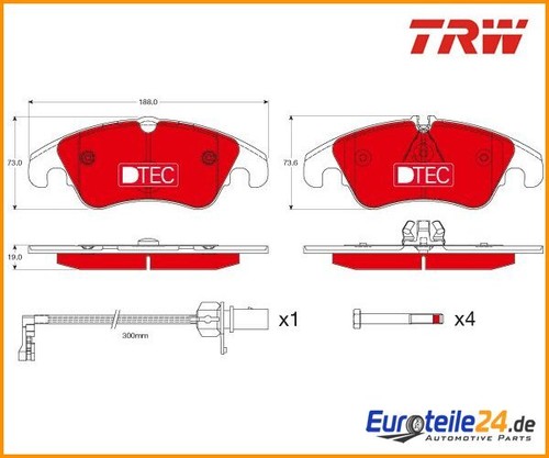 Bremsbelagsatz, Scheibenbremse DTEC COTEC TRW GDB1768DTE - Bild 1 von 1