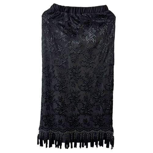 VTG Y2K VERGIANNI Black Floral Lace Maxi Skirt Dark Fairy Whimsigoth Grunge M