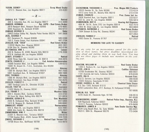 PEACE OFFICERS ROSTER SHRINE CLUB OF LOS ANGELES CONFIDENTIAL ROSTER 1979-80 - Picture 5 of 5