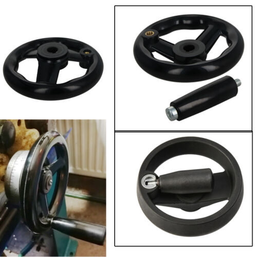 2/3 Spoked Hand Wheel W Revolving Handle Milling Machine Lathe 12/16/18mm Shaft - Afbeelding 1 van 11