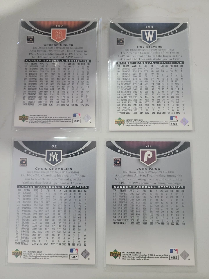 2007 Upper Deck Sweet Spot Classic /575 Chris Chambliss NY Yankees #62 RARE - Image 2 of 2