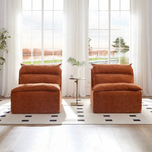 Accent Armless Chair Lazy Floor Seating Fireside Chair Room Sofa Lounger Leisure - Picture 5 of 11
