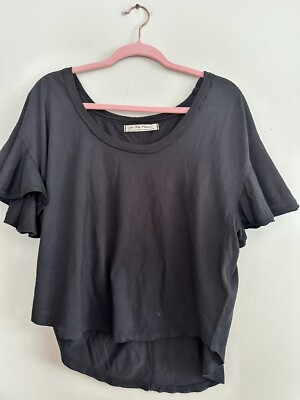 NWOT Float on Flutter Sleeve Black Top, Sz Medium