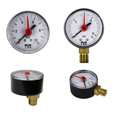 Manometer Senkrecht Waagerecht Druckluft und Wasser Vakuum ØDN50 1/4''