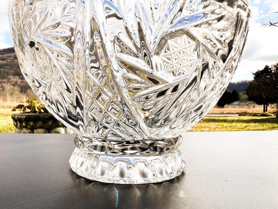 Vintage German Crystal Pinwheel Star Large Lidded Candy Dish | eBay