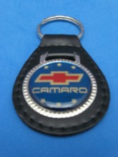 CHEVROLET CAMARO BLACK LEATHER KEYRING KEYFOB #273 BLUE