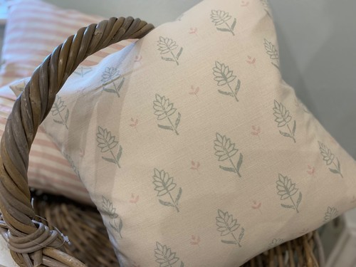 SALE Sarah Hardaker Emilie cushion cover with Peony & sage reverse 36x36cm - Picture 2 of 2