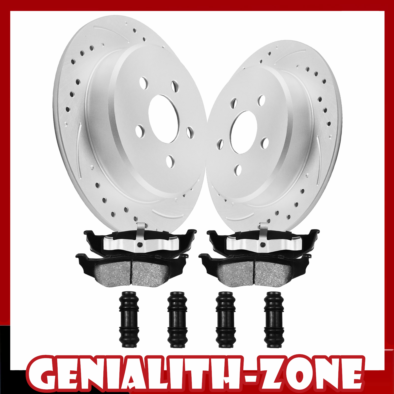 For Chrysler Sebring 2005 2006 Rear Drilled Brake Rotors Ceramic Pads 270mm