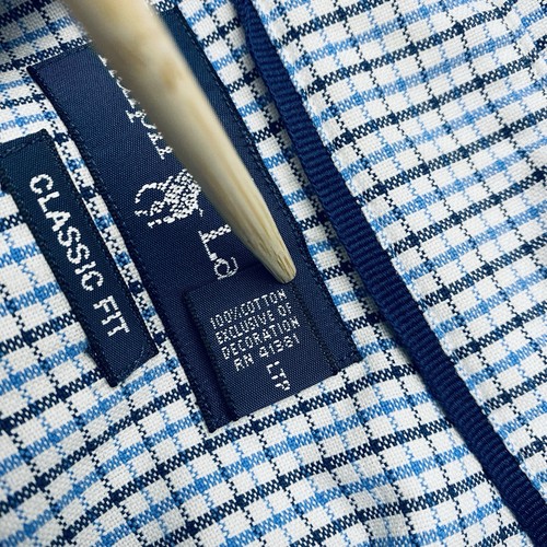 Ralph Lauren Long Sleeve Blue Check Classic Fit Business Academia Shirt XXL - Picture 4 of 10