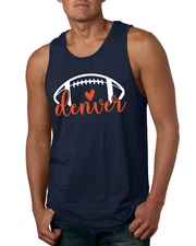 Fan Of City of Denver Football Orange Heart Script Writing Men Tank Top