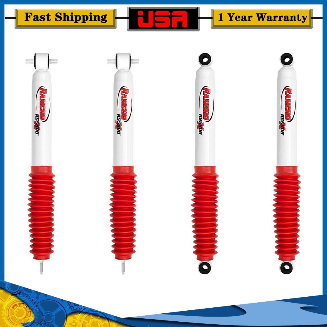 Rancho RS5000X Front Rear Gas Shocks for 86-92 Comanche with 3 Lift