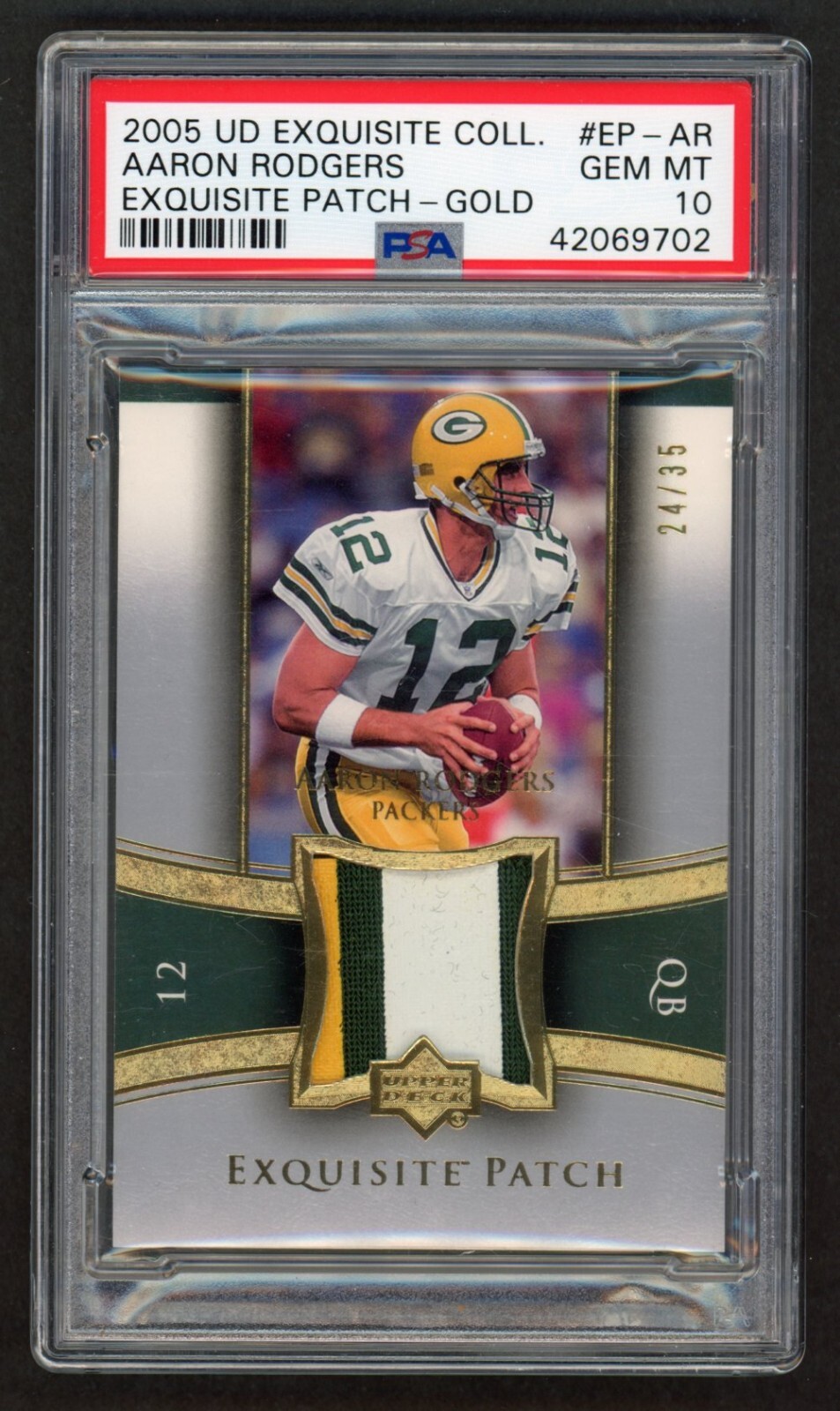 Aaron Rodgers UD Exquisite Collection Exquisite Patch #EPAR Gold