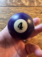 Vintage Replacement Pool Ball Billiards 4 Billiard Ball 2 1/4" Diameter