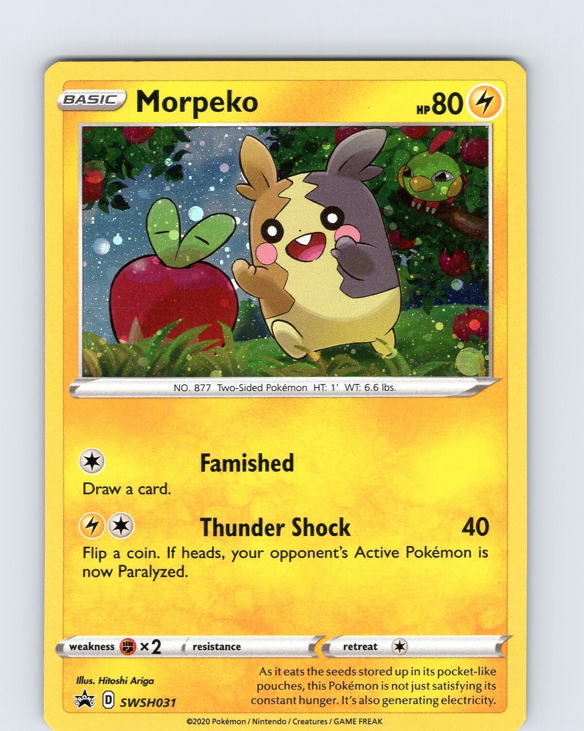 Pokemon TCG Morpeko Black Star Promo SWSH031 Cosmos Holo promo Card NM