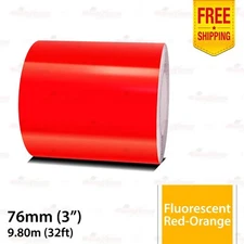 3" 76mm PinStriping Stripe Styling Decal Vinyl Sticker FLUORESCENT RED-ORANGE