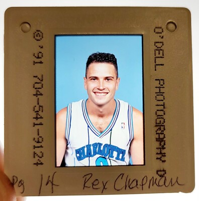 1991 RARE ORIGINAL NEGATIVE FILM SLIDE  CHARLOTTE HORNETS REX CHAMPMAN KENTUCKY 