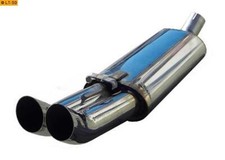 FOX Edelstahl Sportauspuff 2x76mm DTM für Audi 80 90 Typ 89 Limo Cabrio Coupe