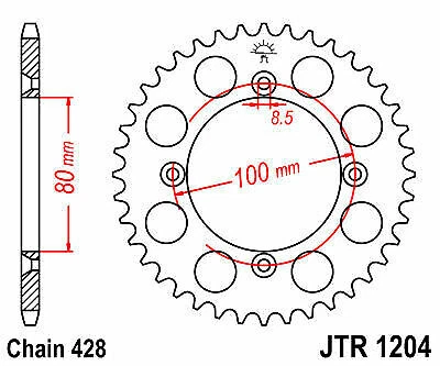 Honda XR100 85-03 JT and DID 428 14/50  Chain and Sprocket Kit - Image 4 of 4